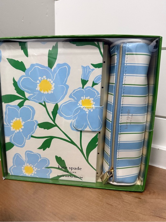 kate spade Other - kate spade Blue Floral Journal with Striped Pen Case NEW